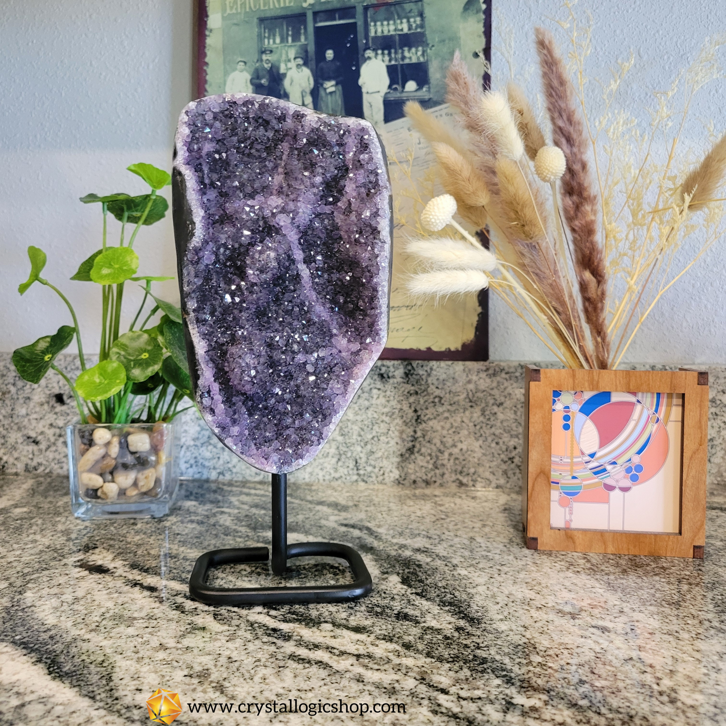 Amethyst Cluster on a stand (Large)
