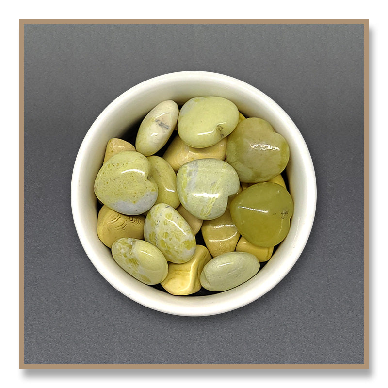 Serpentine "Lemon Jade" Heart