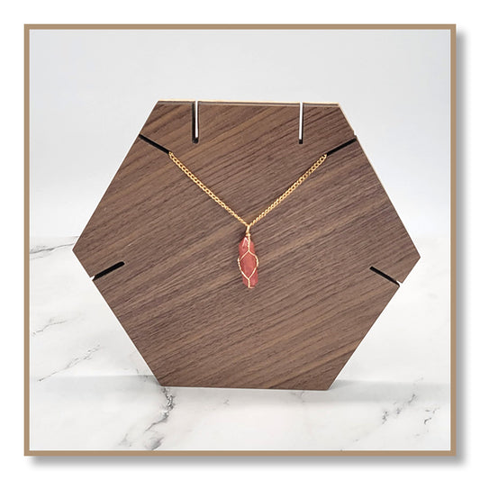 Cherry Quartz Gold-Wrapped Necklace