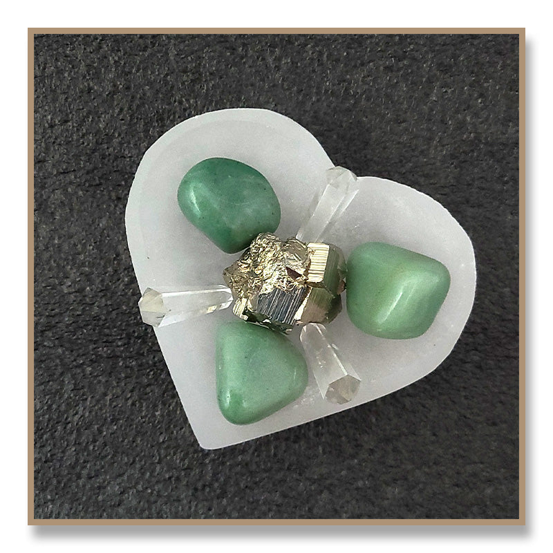 Selenite Charging Bowl - Heart (4.5 in.)