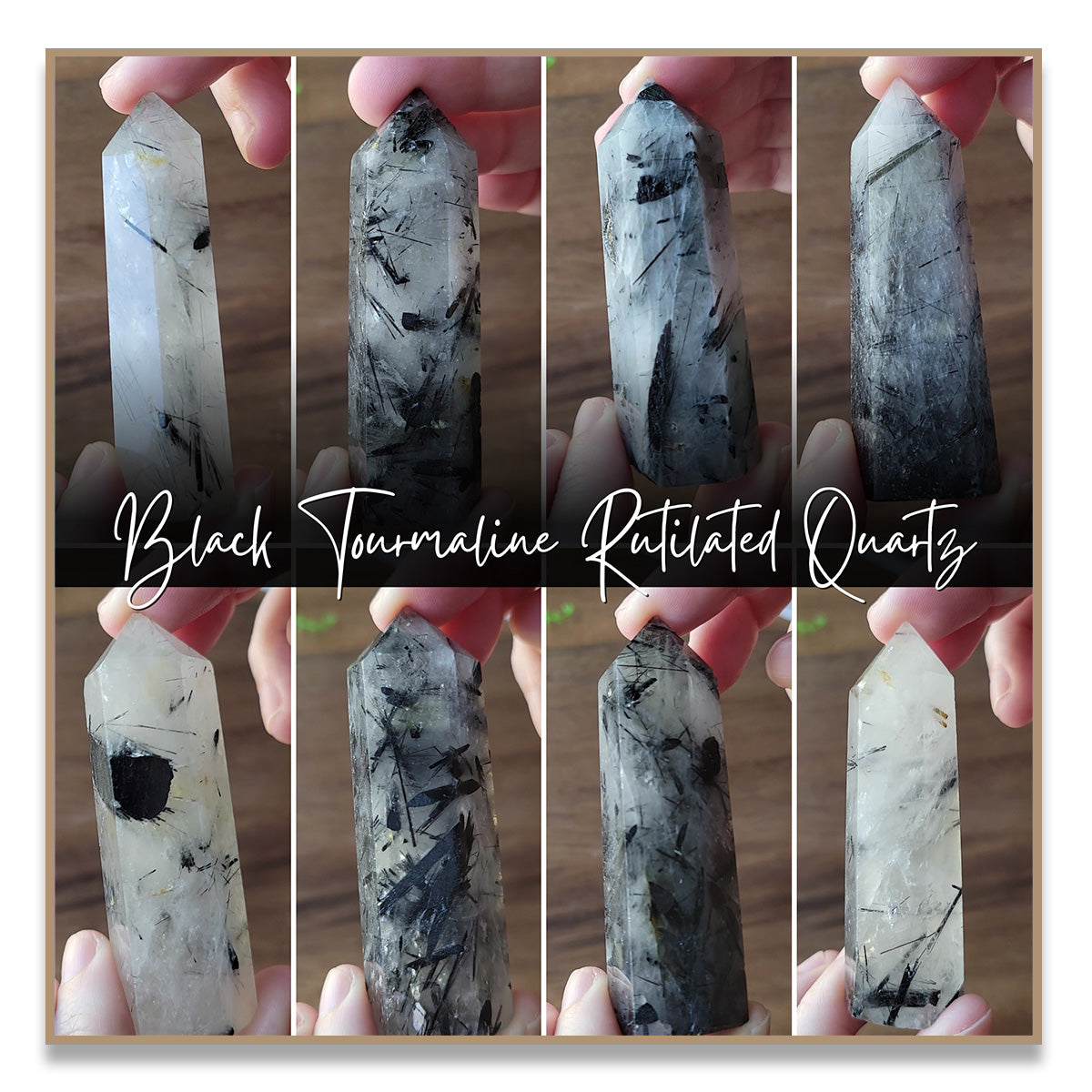 Black Tourmaline Rutilated Quartz Tower