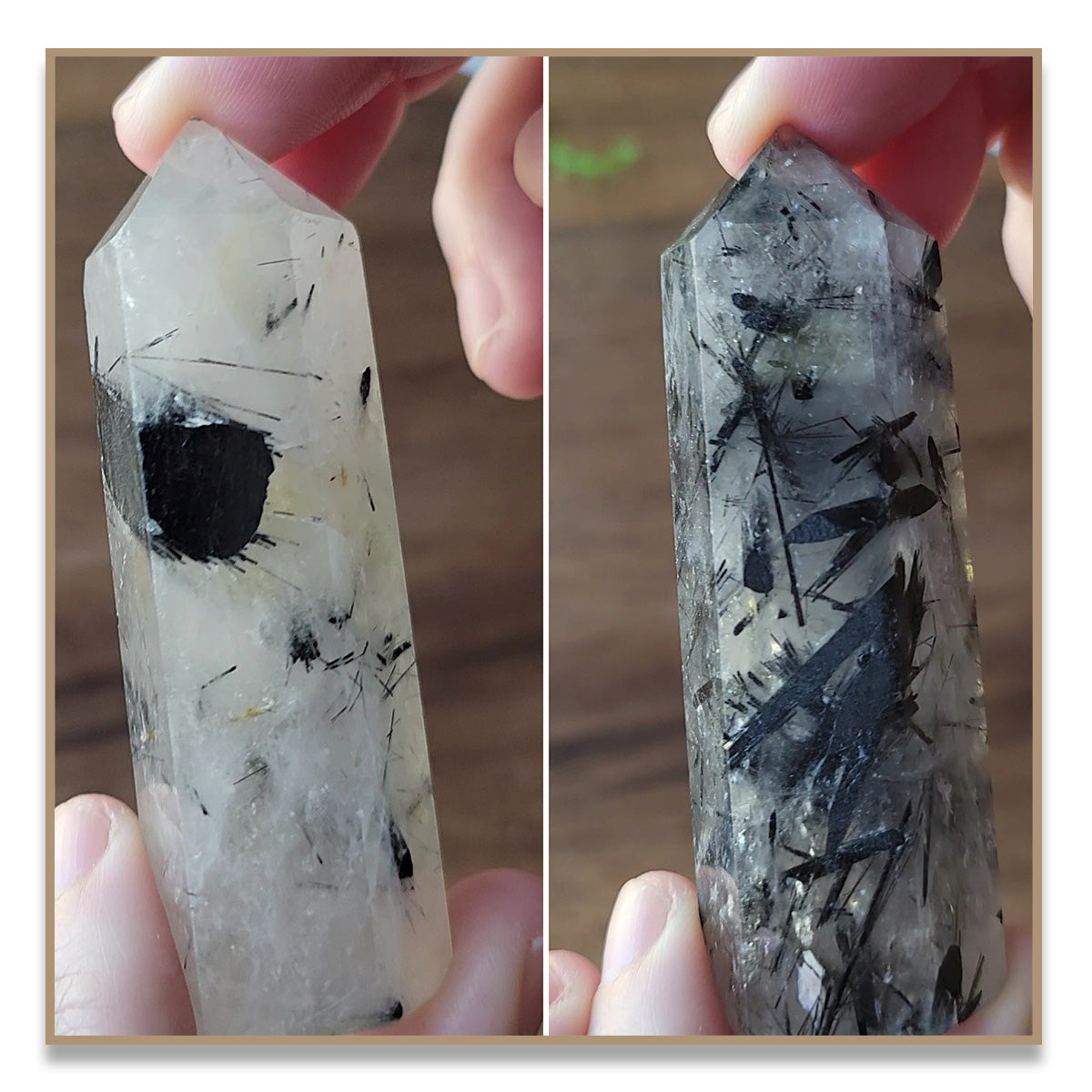 Black Tourmaline Rutilated Quartz Tower