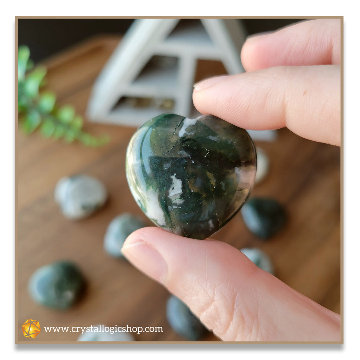 Moss Agate Heart