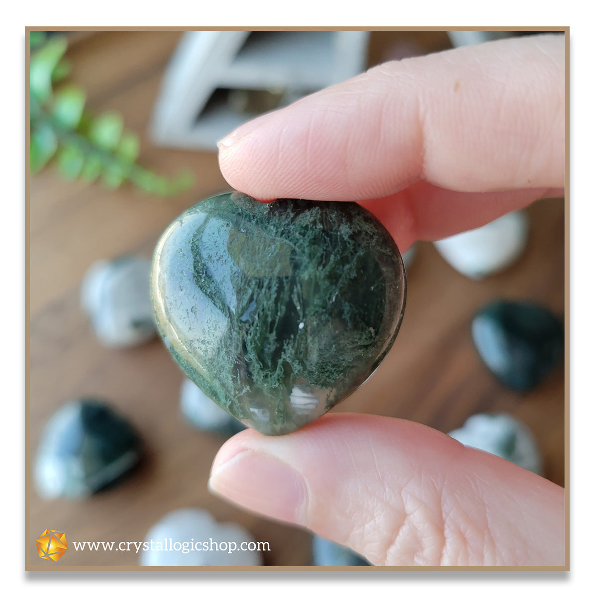 Moss Agate Heart