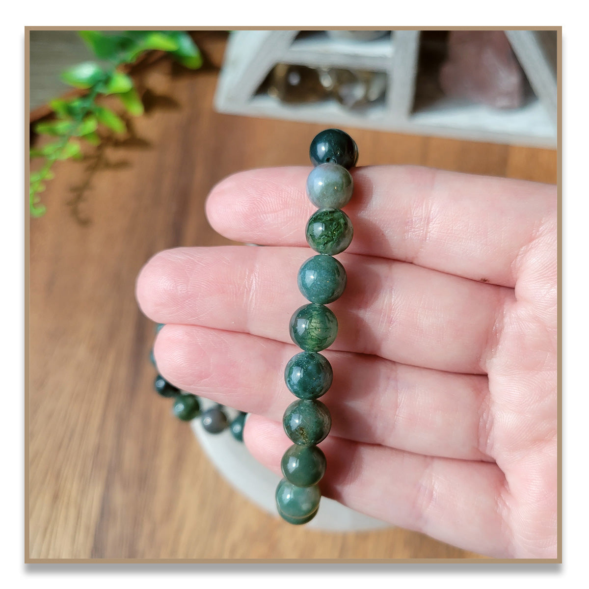 Moss Agate Bracelet (8mm)