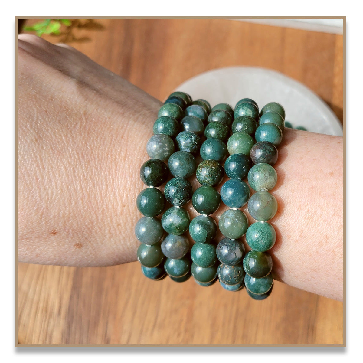 Moss Agate Bracelet (8mm)