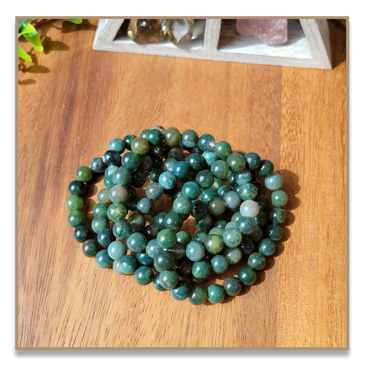 Moss Agate Bracelet (8mm)