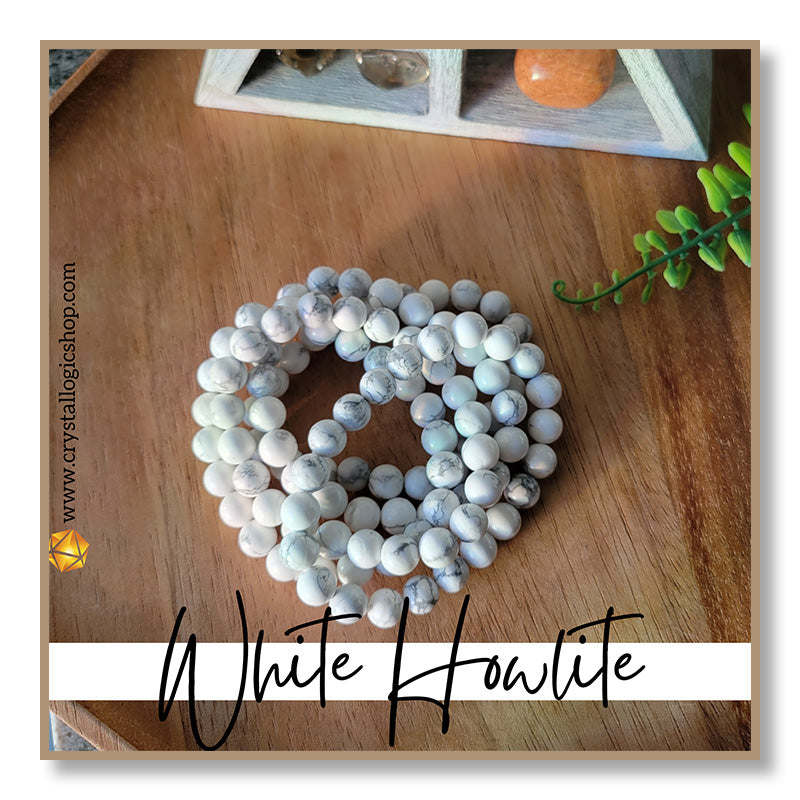 White Howlite Bracelet (8mm)