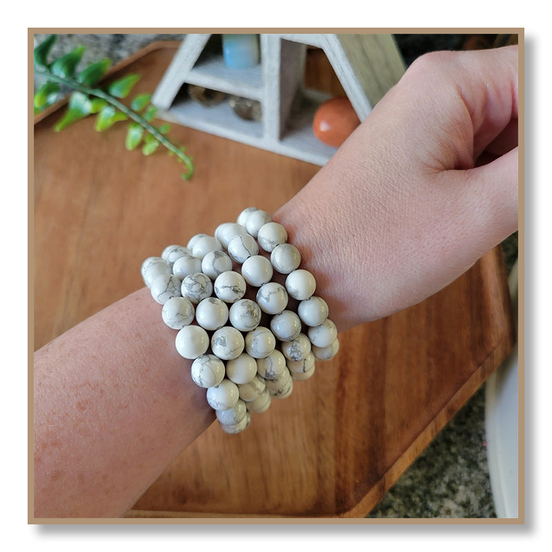 White Howlite Bracelet (8mm)