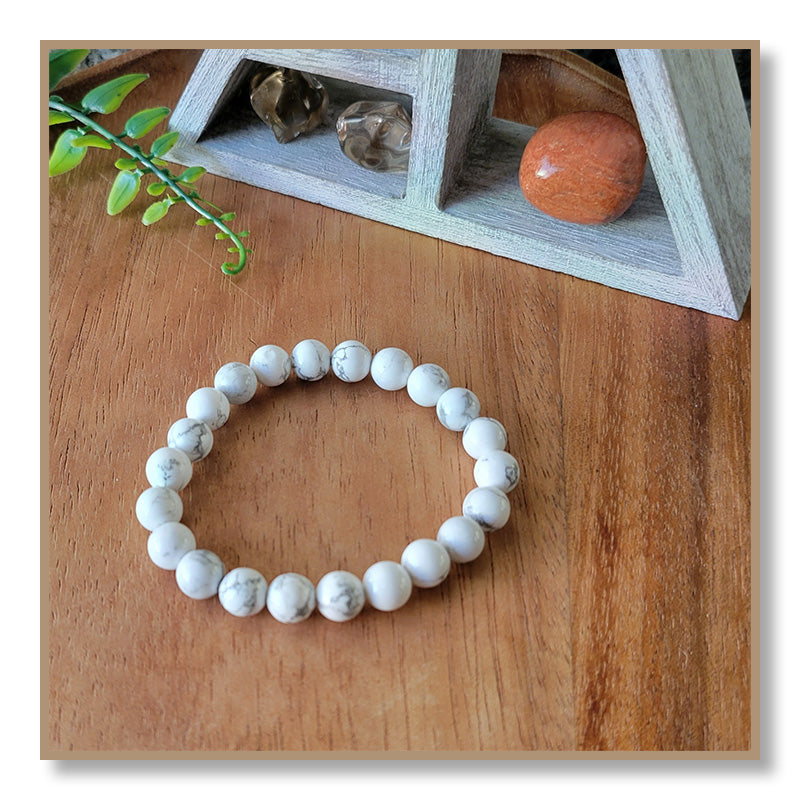 White Howlite Bracelet (8mm)