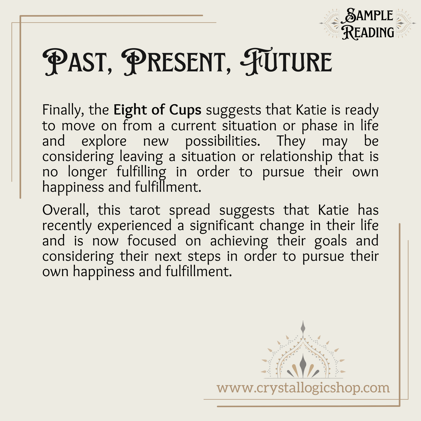 Past Present Future Blind Tarot Reading 3 Cards