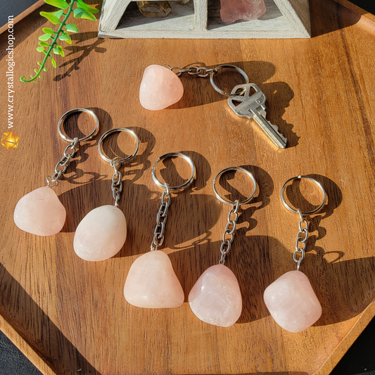 Rose Quartz Keychain