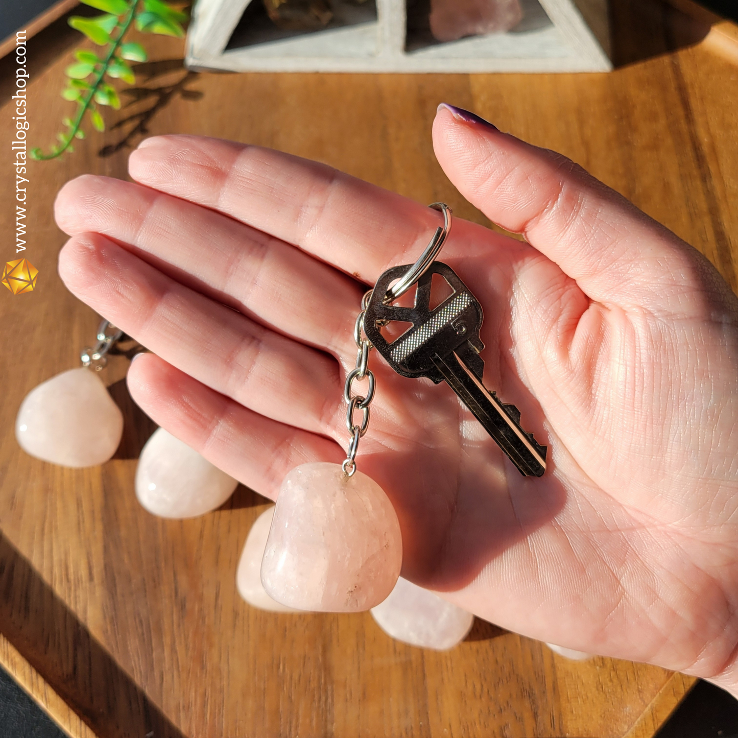 Rose Quartz Keychain