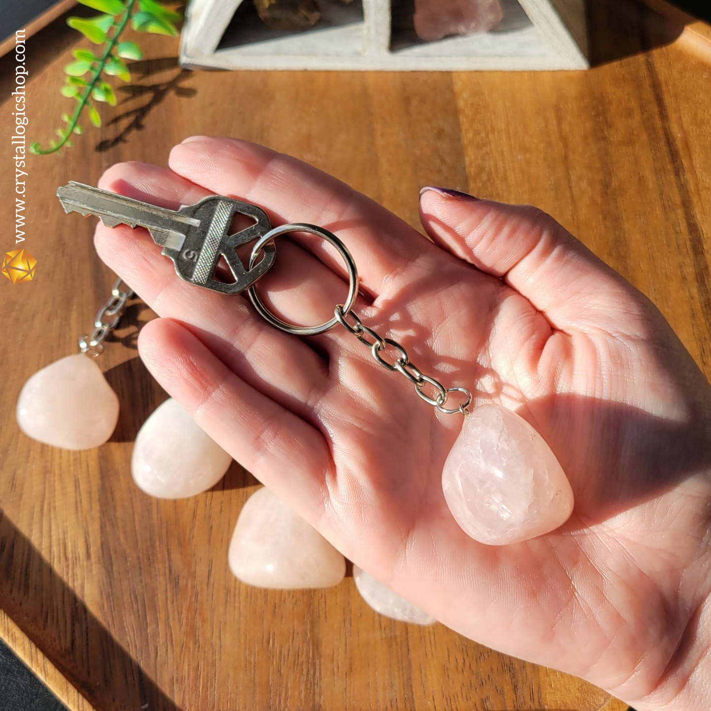 Rose Quartz Keychain