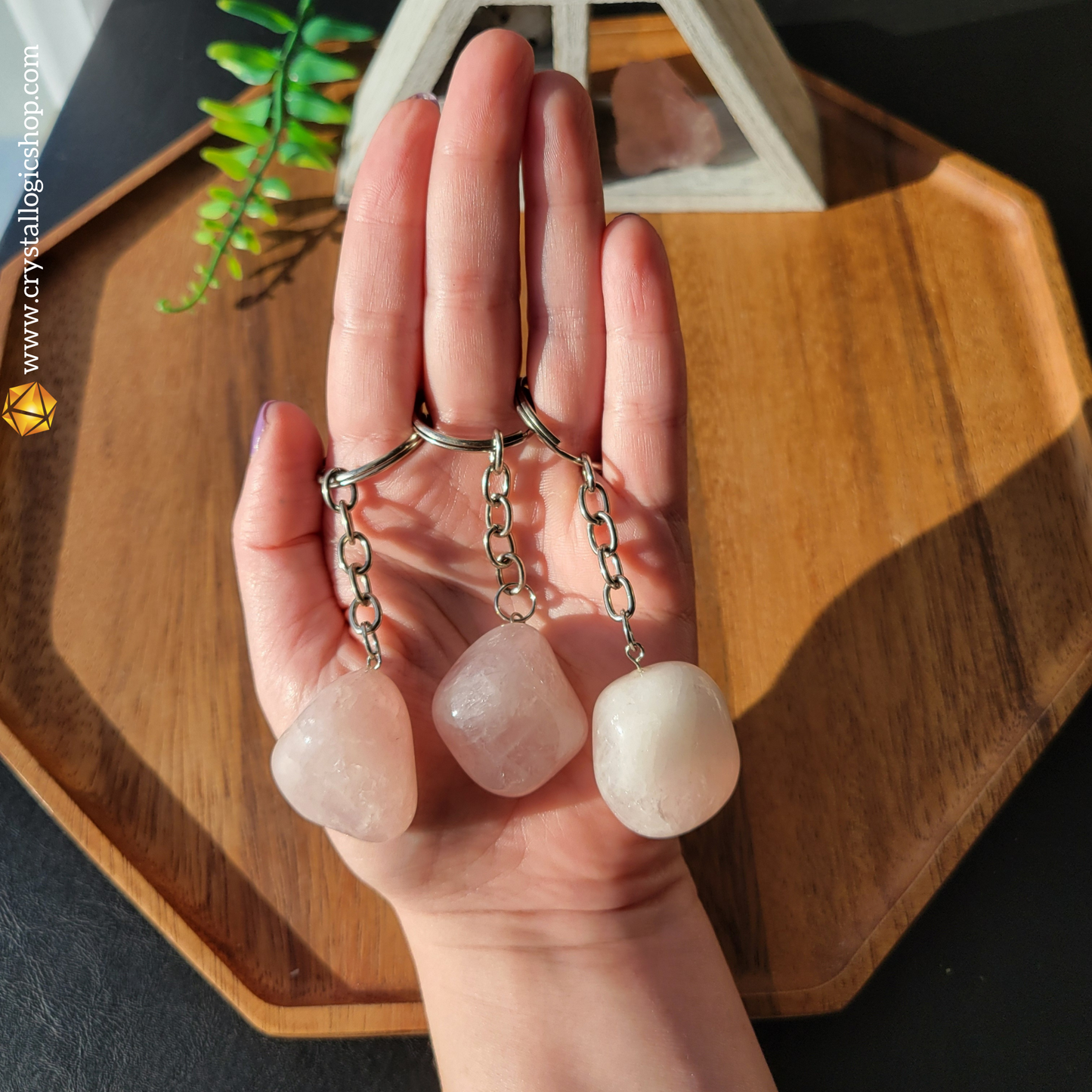Rose Quartz Keychain