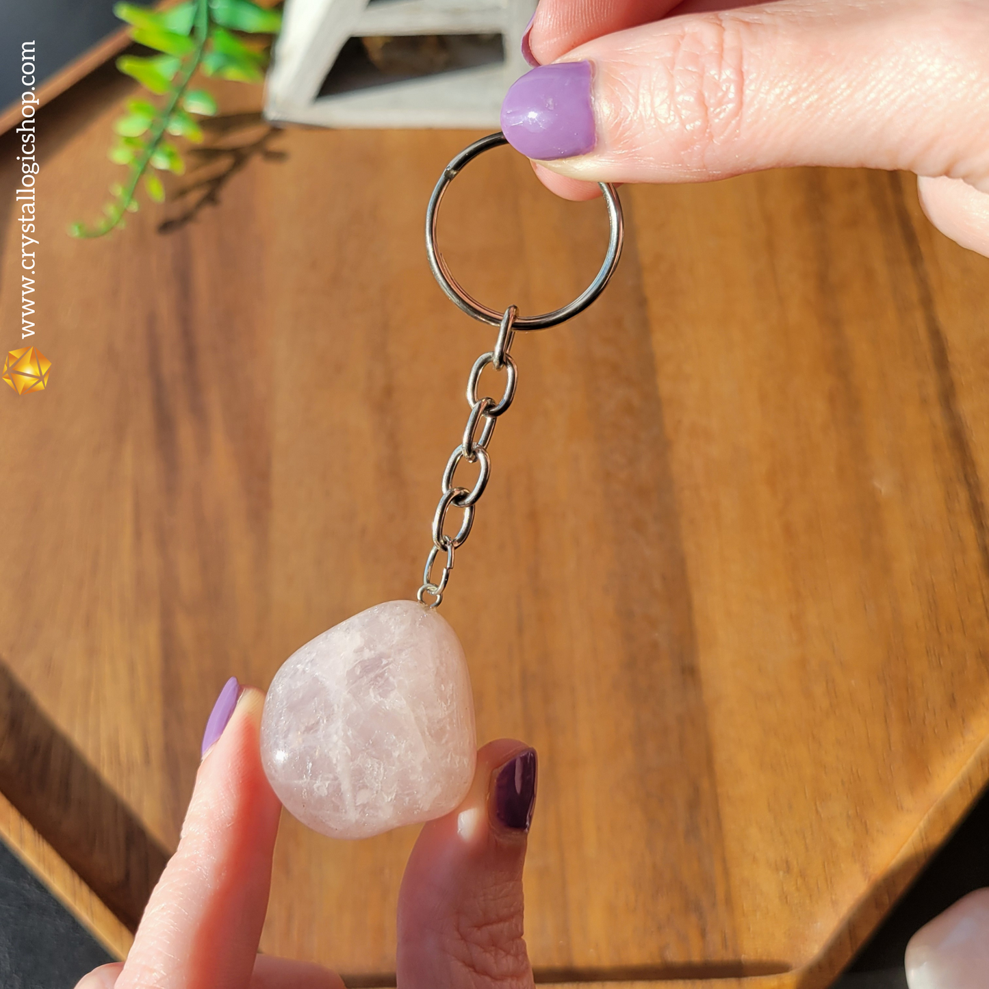 Rose Quartz Keychain