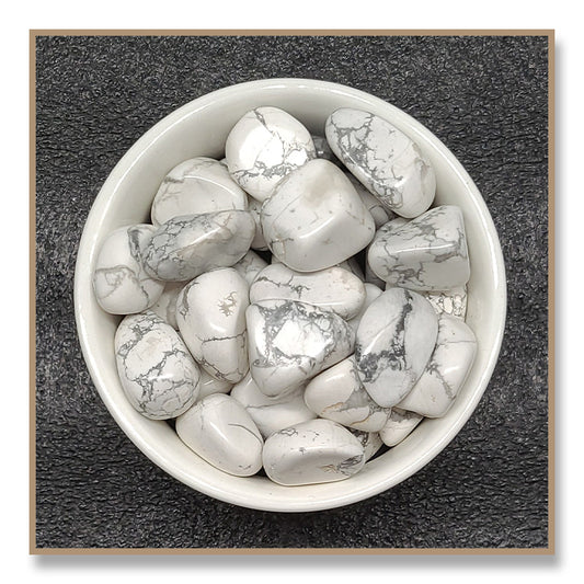 White Howlite Tumbled Stone (for Grids)