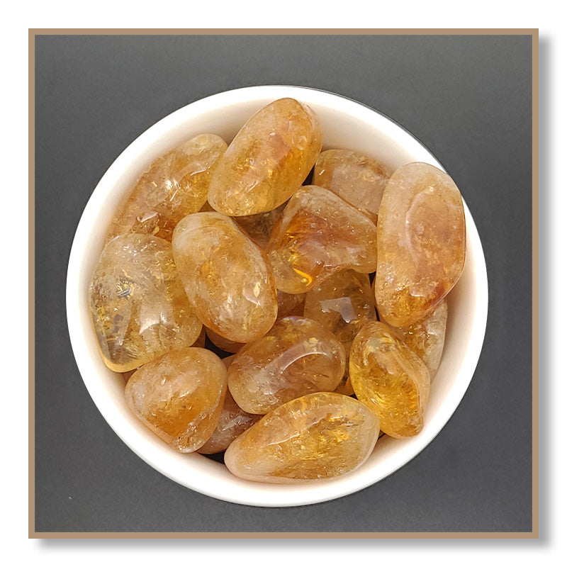 Heat-treated Citrine Tumbled Stone