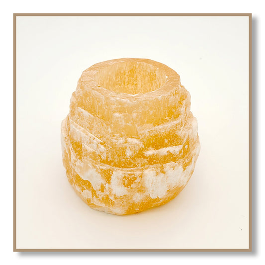 Orange Selenite Candleholder