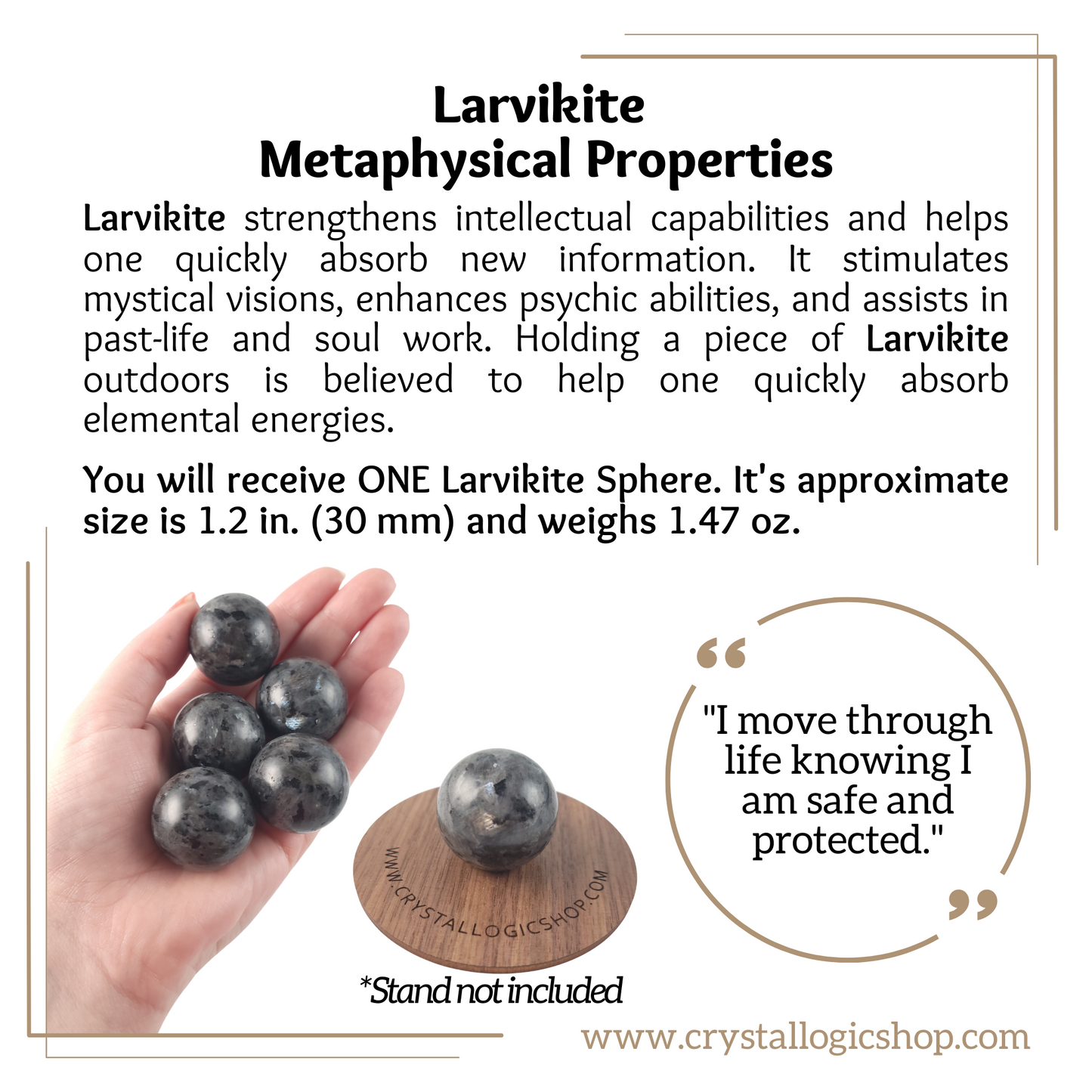 Larvikite Sphere