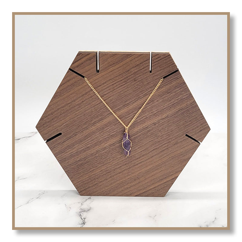Amethyst Gold-Wrapped Necklace