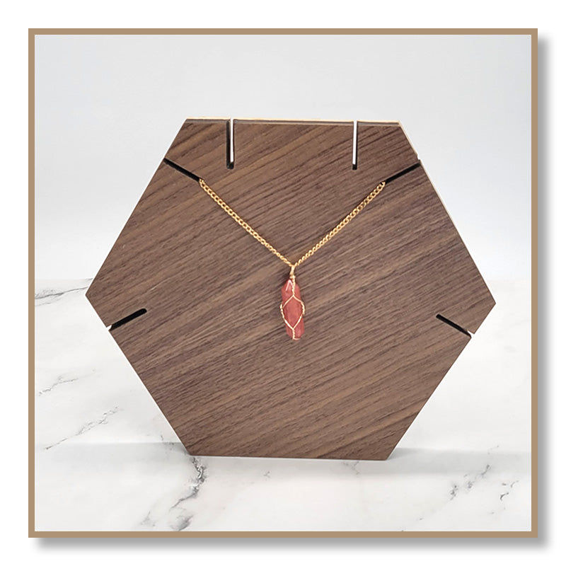 Cherry Quartz Gold-Wrapped Necklace