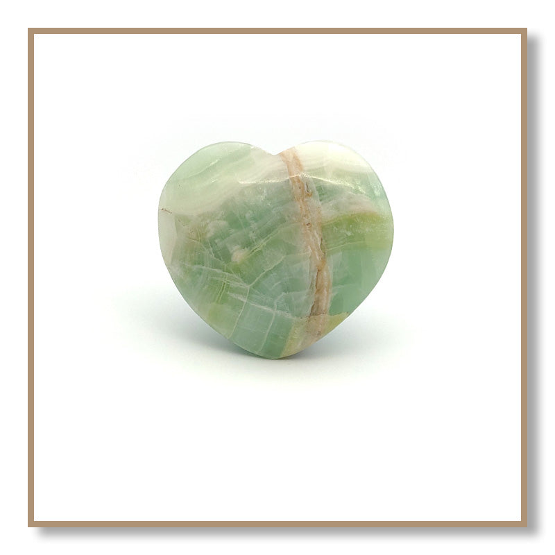Pistachio Calcite Heart