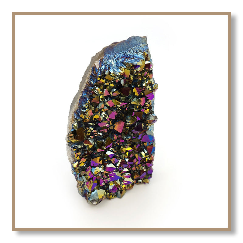 Rainbow Aura Amethyst Cluster