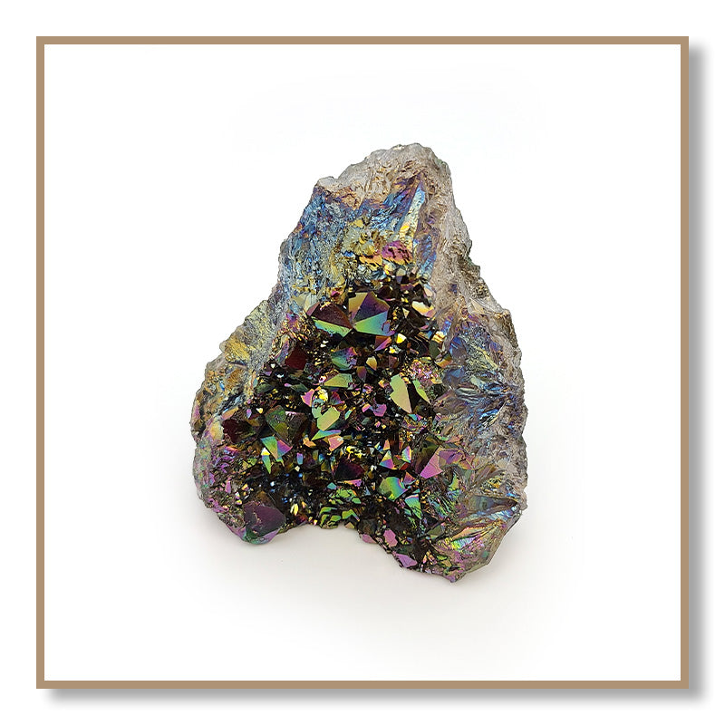 Rainbow Aura Amethyst Cluster