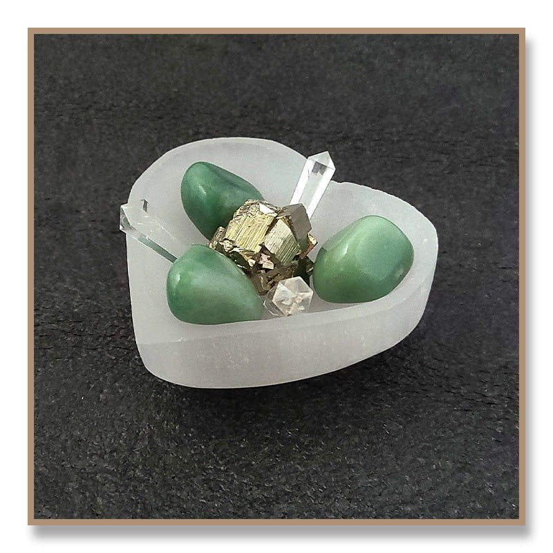 Selenite Charging Bowl - Heart (4.5 in.)